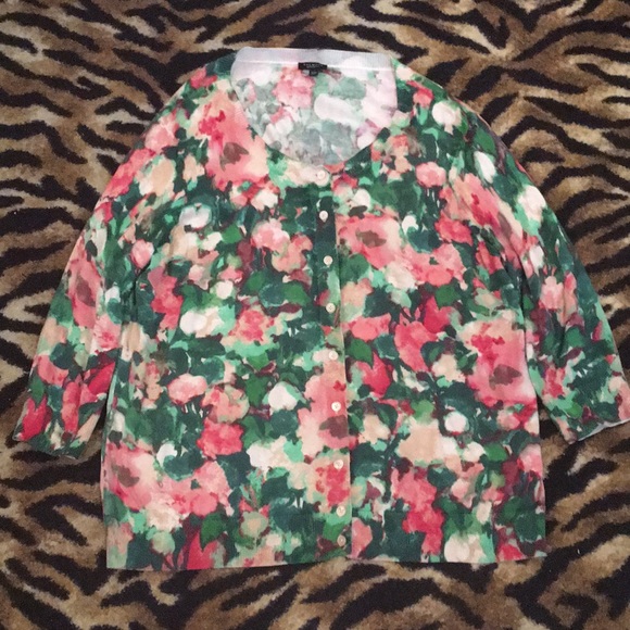 Talbots Tops - Talbots Floral Cardigan Sweater Size 2Xp